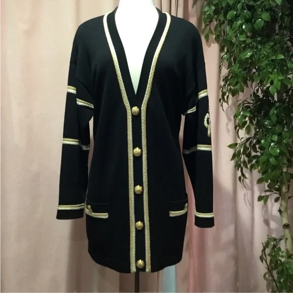 St. John Collection Black and Gold Cardigan Jacket - Picture 3 of 7